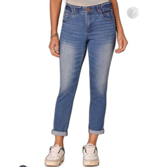 Democracy Blue Medium Wash Mid-Rise Seamless Ankle Skimmer Jeans Size 18W - Picture 1 of 14